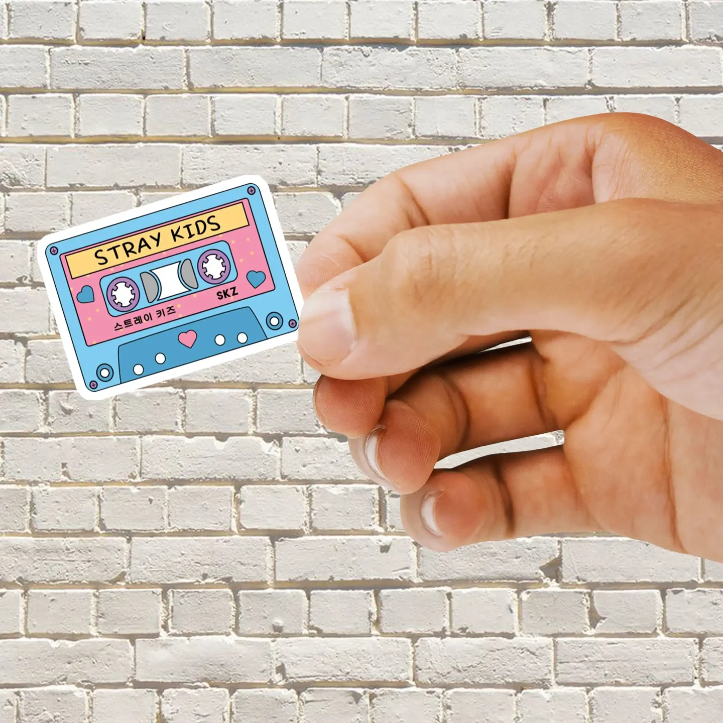 STRAY KIDS Cute Retro Pastel Cassette Tape Blue Pink Sticker