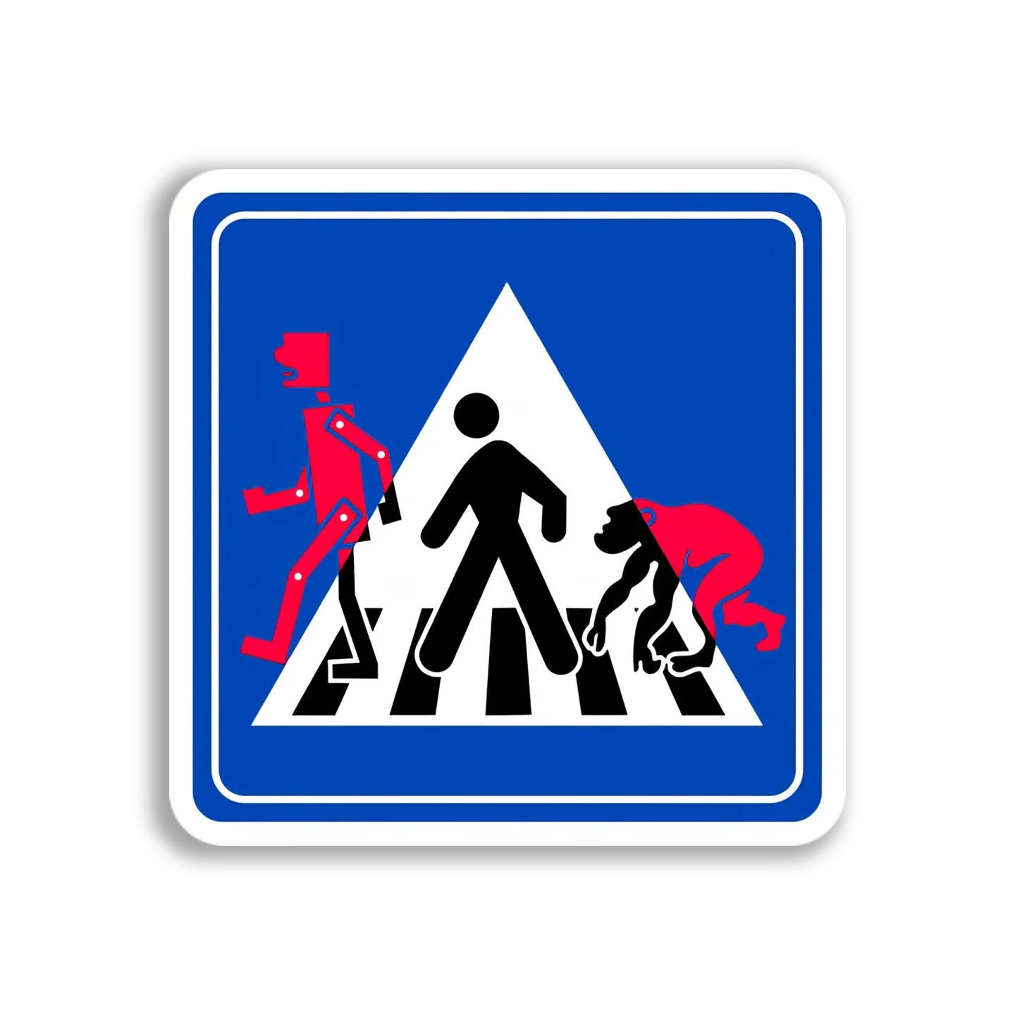 Crosswalk Evolution Sign Sticker