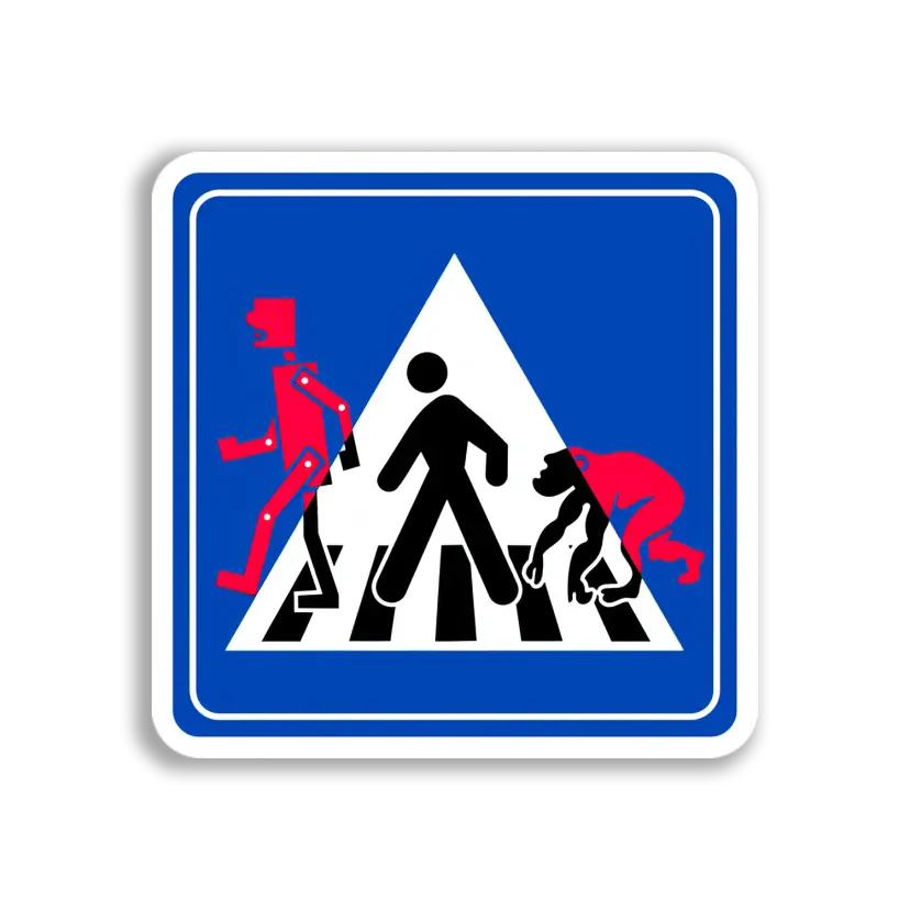 Crosswalk Evolution Sign Sticker