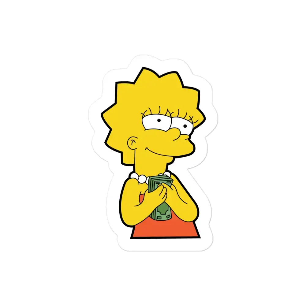 Simpsons Lisa Loves Money Sticker