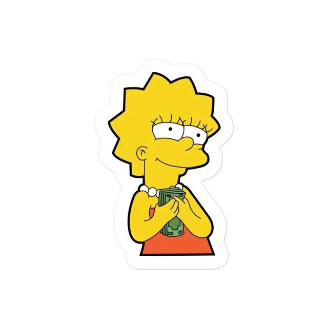 Simpsons Lisa Loves Money Sticker