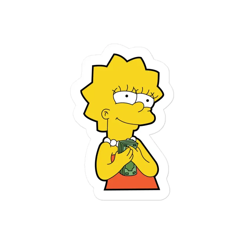 Simpsons Lisa Loves Money Sticker