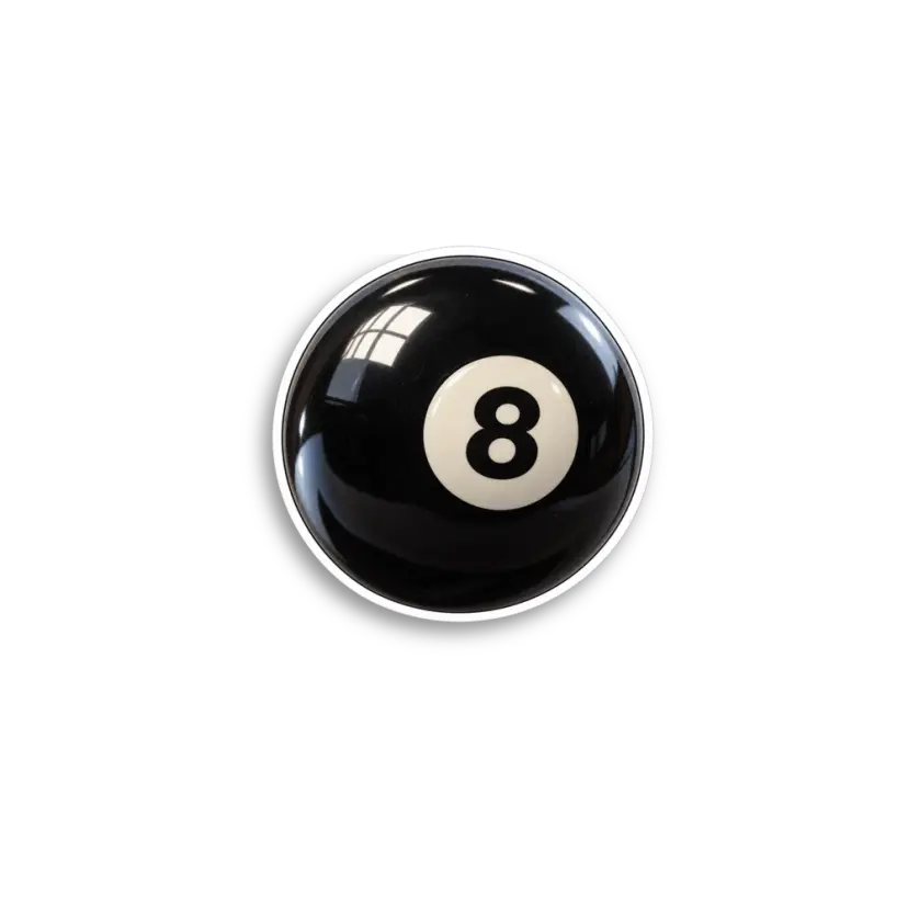 Black Eight Ball Sticker