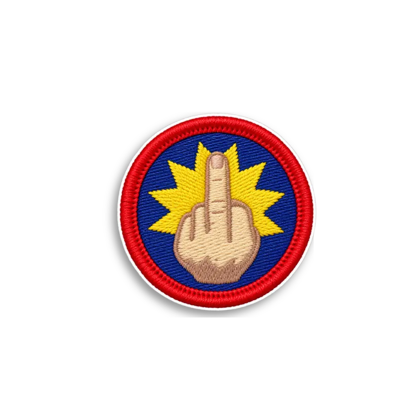 Middle Finger Badge Sticker