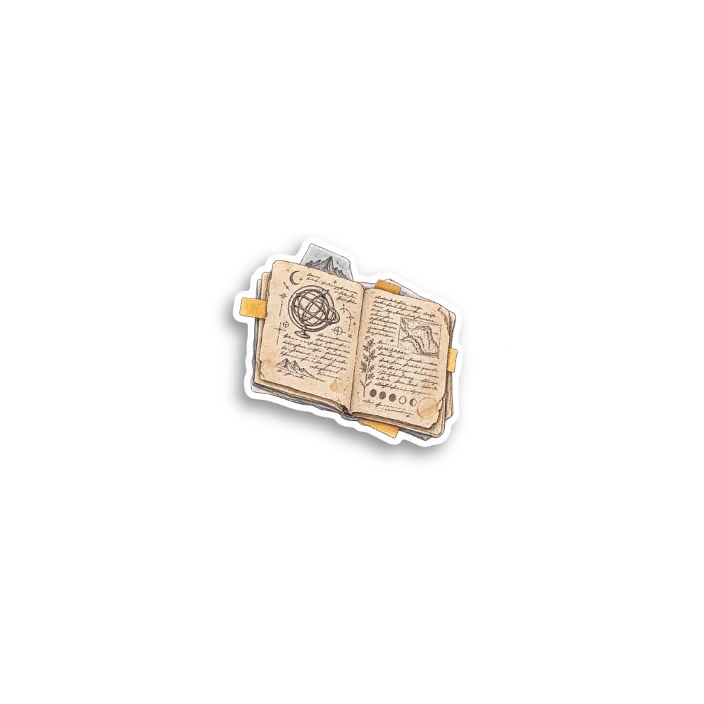 Vintage Open Book Sticker