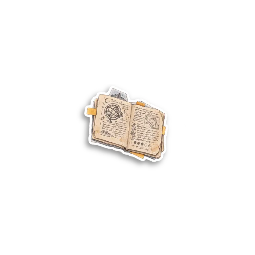 Vintage Open Book Sticker