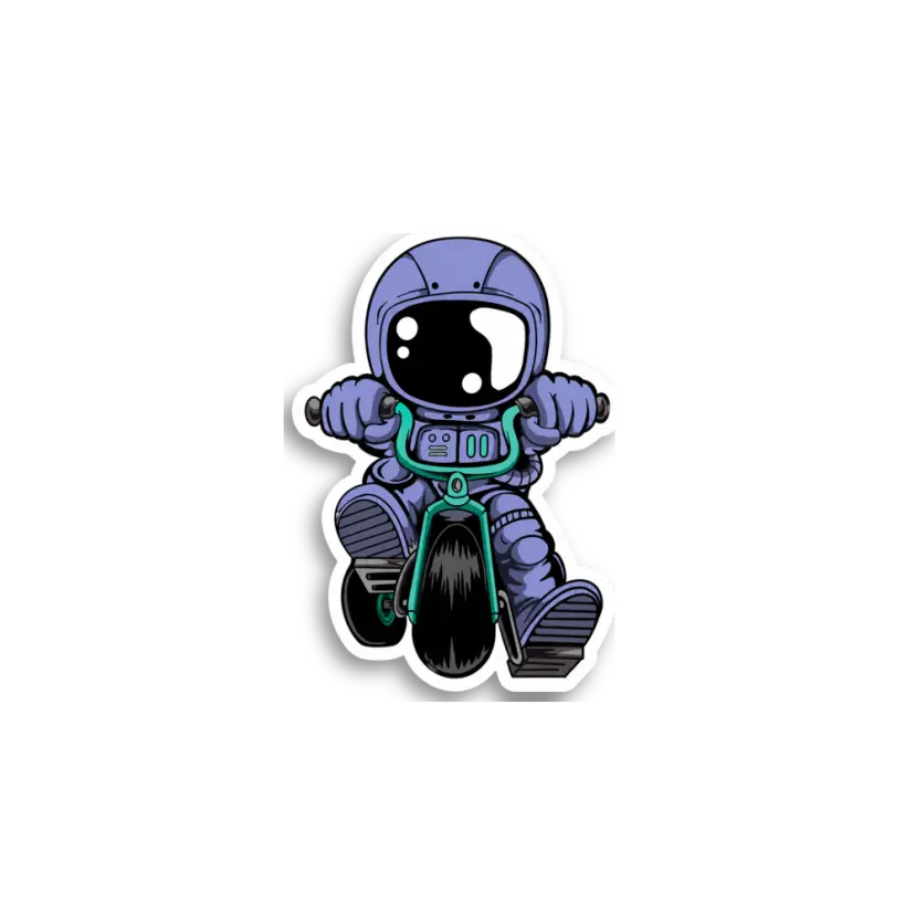 Astronaut Bicycle Sticker