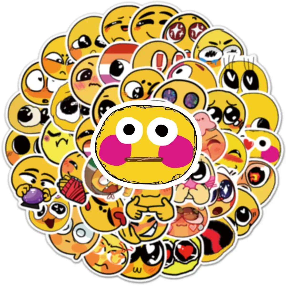 Cute Smiling Faces Cartoon Graffiti Sticker Pack of 50