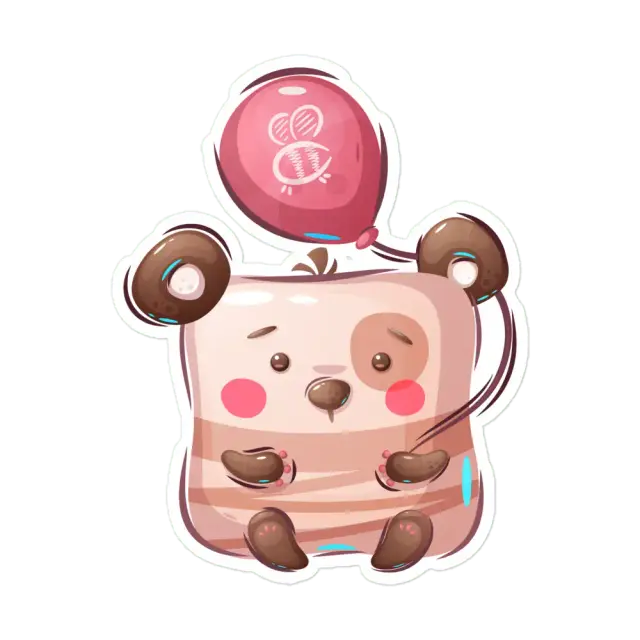 Bear with Balloon Sticker