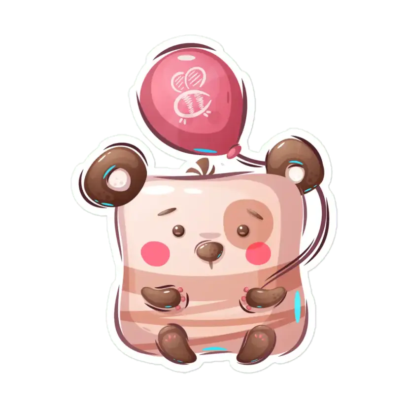 Bear with Balloon Sticker