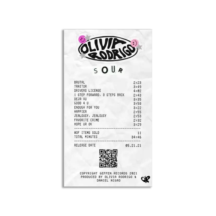 Olivia Rodrigo Receipt Sticker