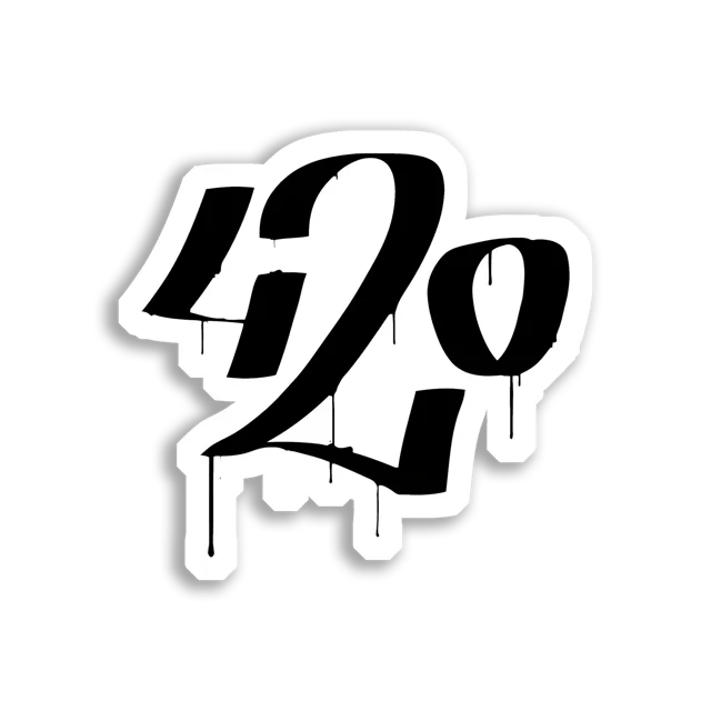 420 Dripping Black Graffiti Art Sticker