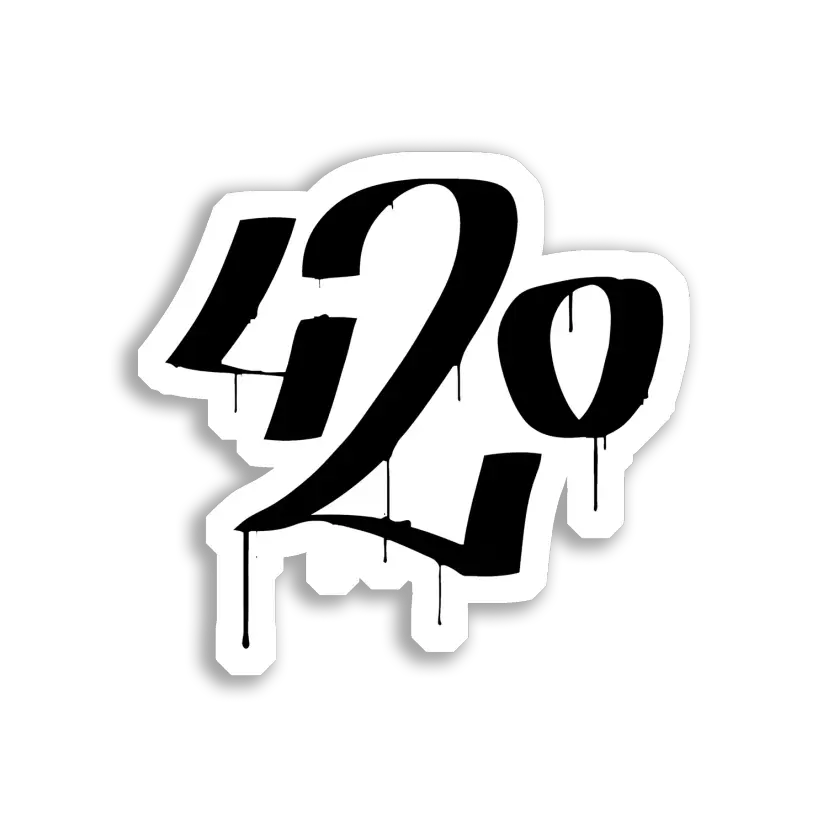 420 Dripping Black Graffiti Art Sticker