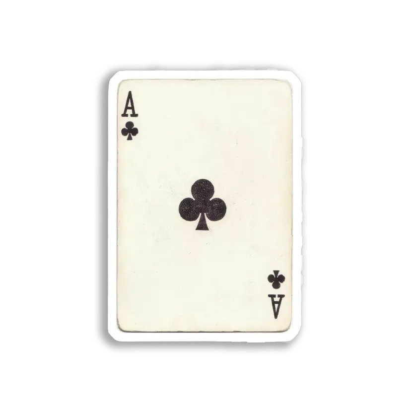 Ace of Clubs Playing Card Sticker