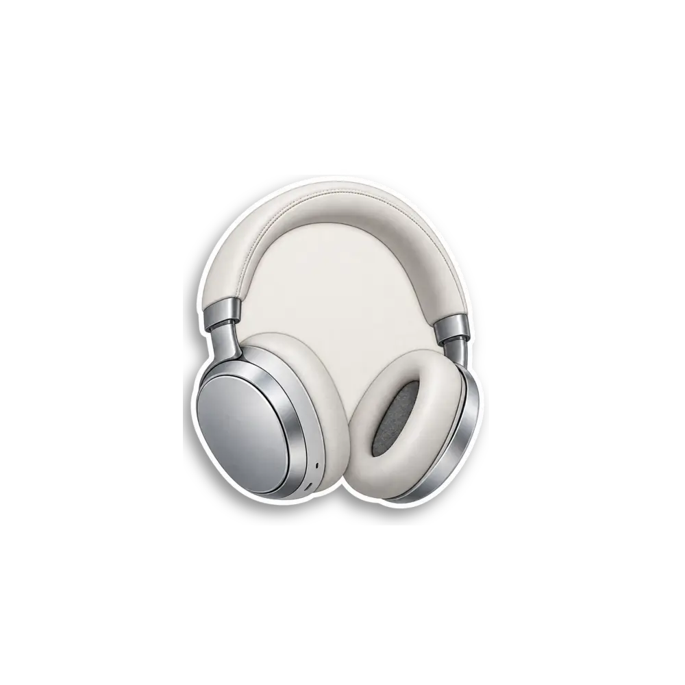 White Headphones Sticker
