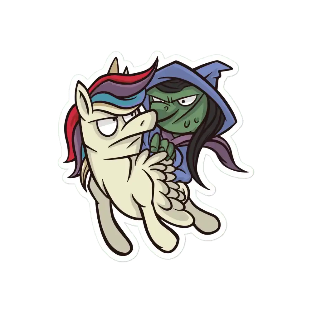 Witch and Unicorn Sticker