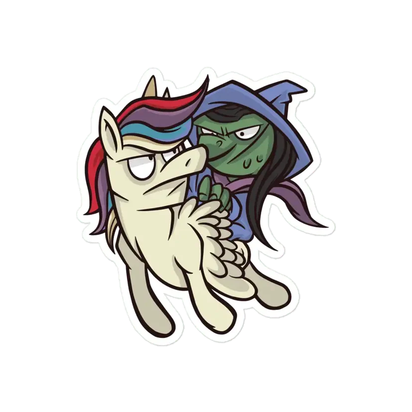 Witch and Unicorn Sticker