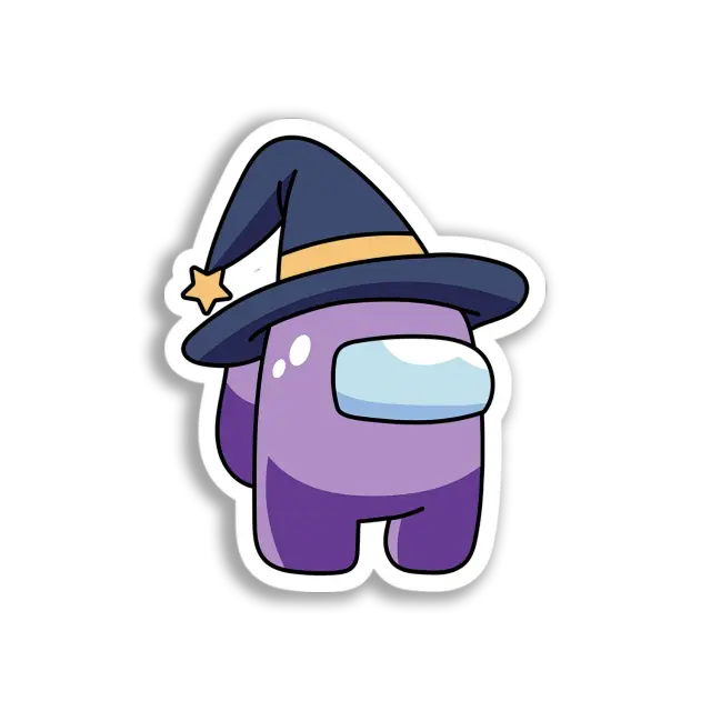 Purple Among Us Witch Sticker