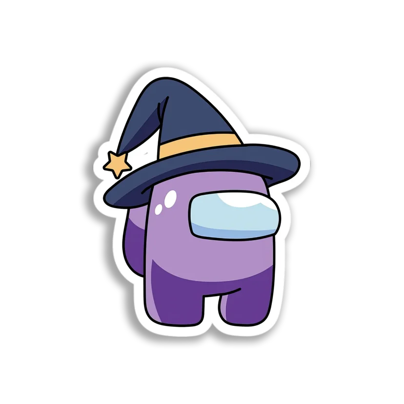 Purple Among Us Witch Sticker