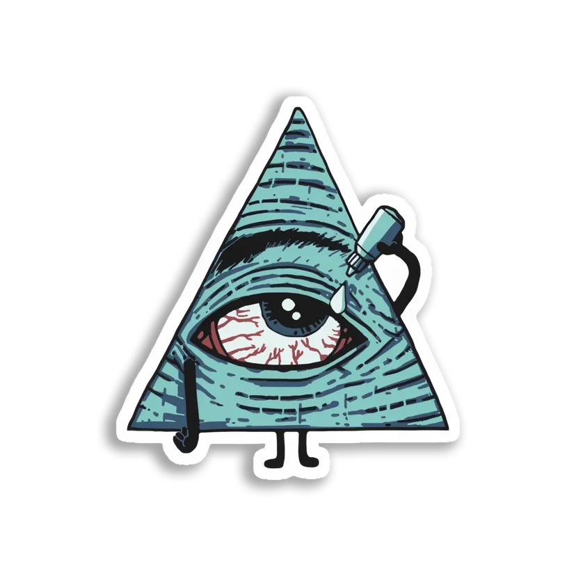 All-Seeing Eye Needs Eye Drops Sticker