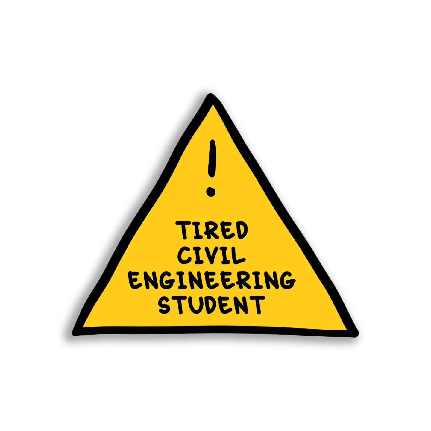 Tired Civil Engineering Student Sticker