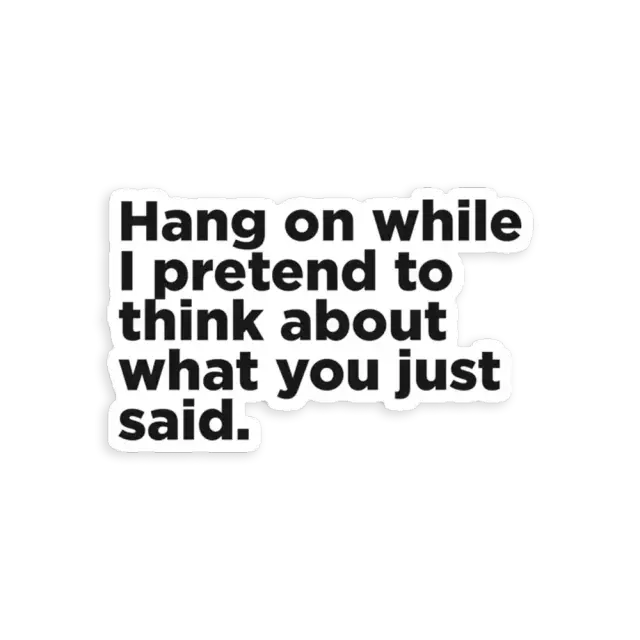 Hang On While I Pretend Sticker