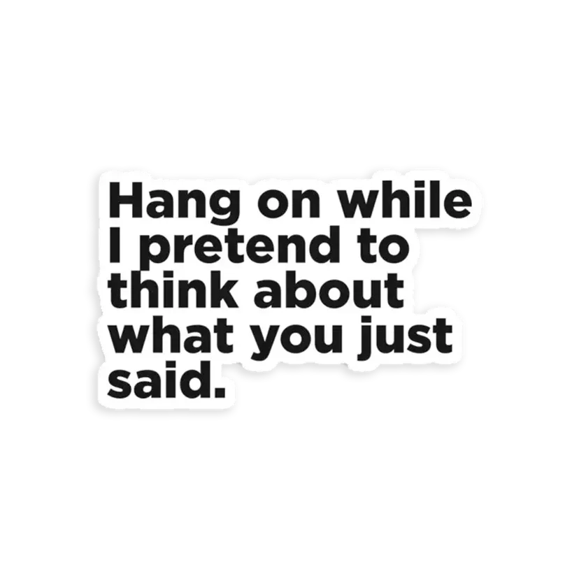 Hang On While I Pretend Sticker