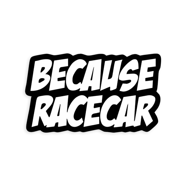 Because Racecar Sticker