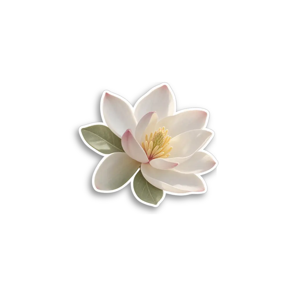 White Magnolia Sticker