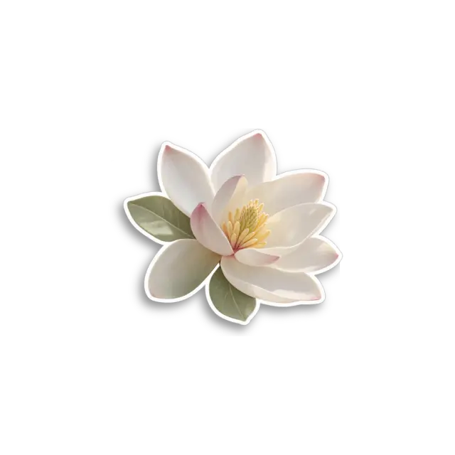 White Magnolia Sticker