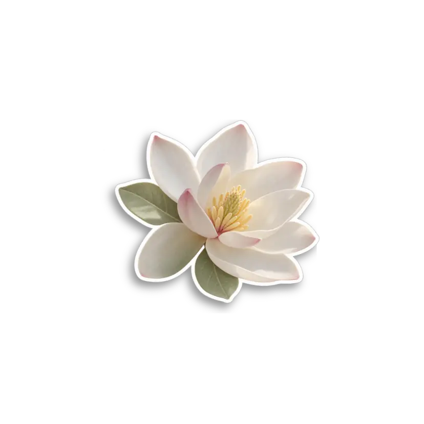 White Magnolia Sticker