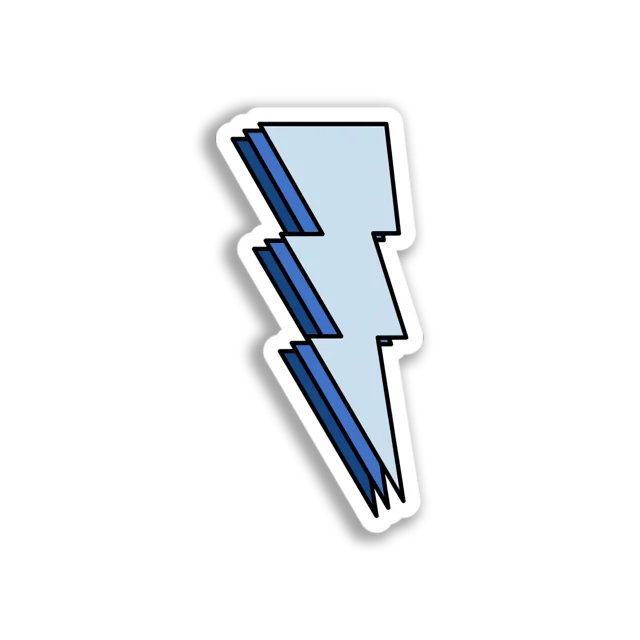 Blue Lightning Bolt Sticker