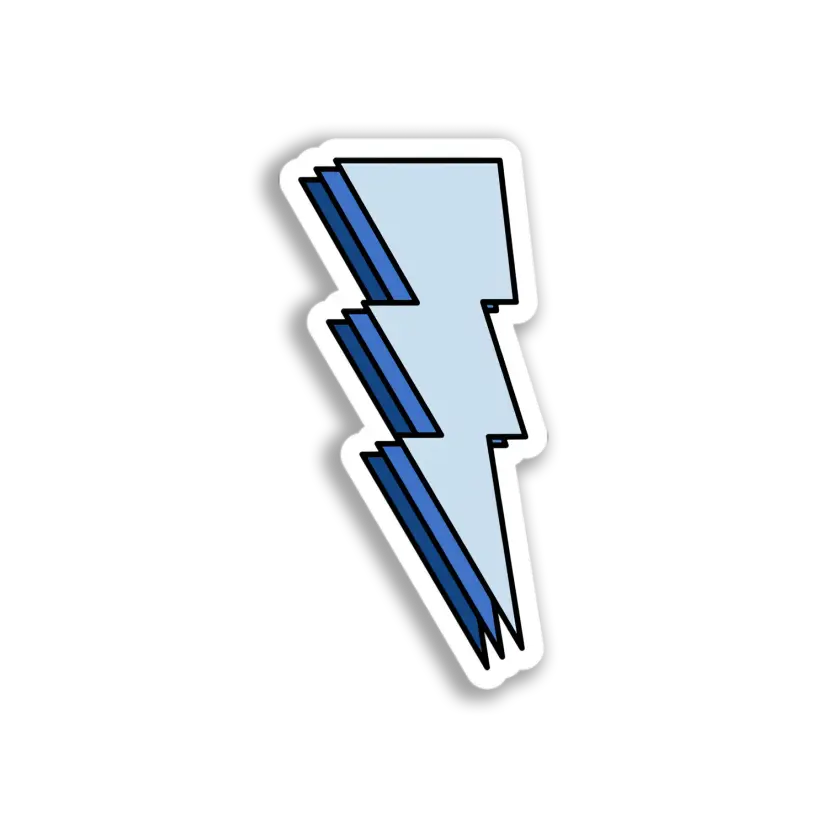 Blue Lightning Bolt Sticker