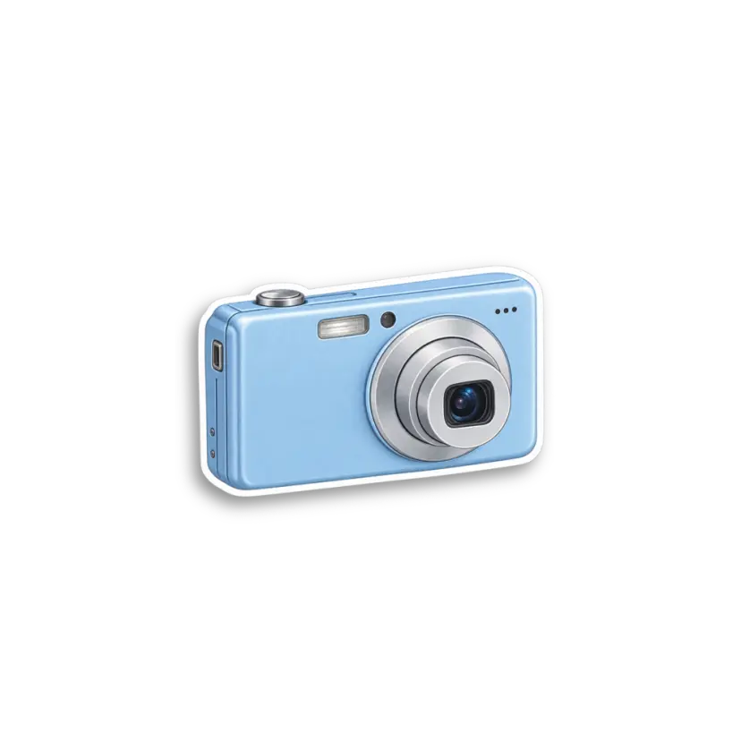 Blue Digital Camera Sticker