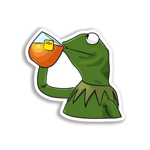 Kermit Drinking Tea Sticker