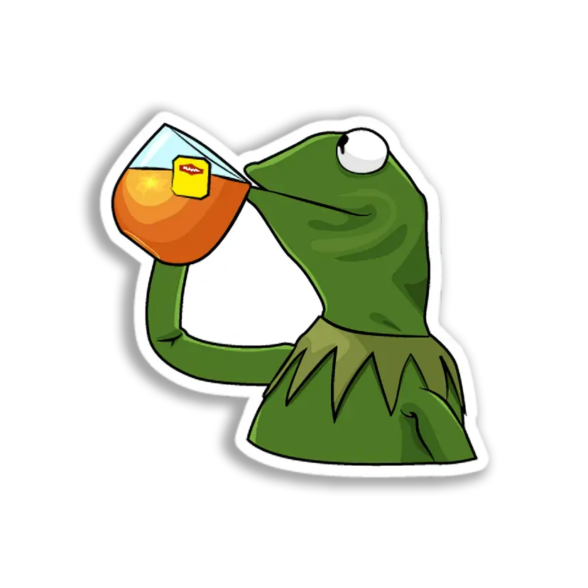 Kermit Drinking Tea Sticker