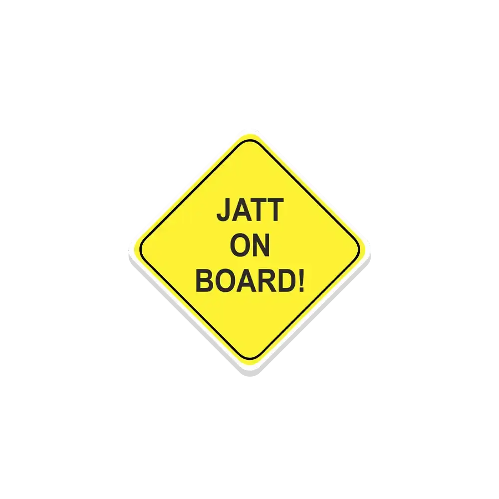Jatt on Board Car Sticker