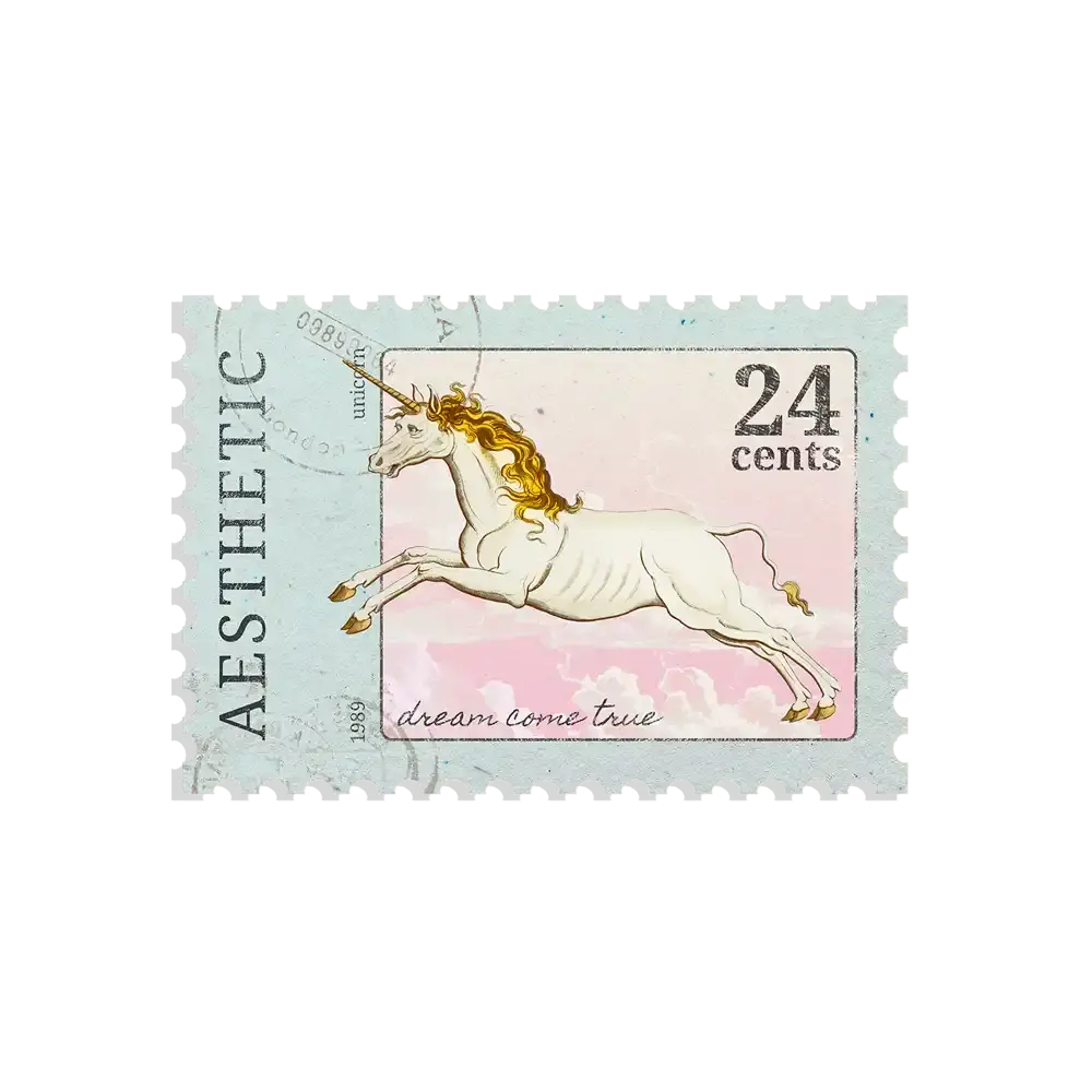 Unicorn Aesthetic Stamp Sticker