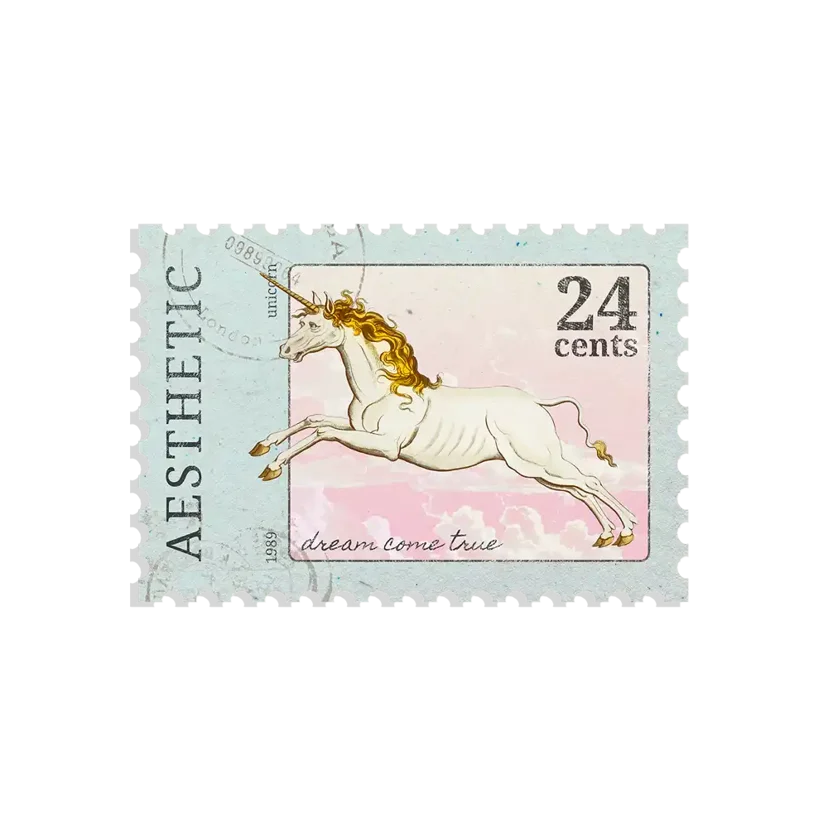 Unicorn Aesthetic Stamp Sticker