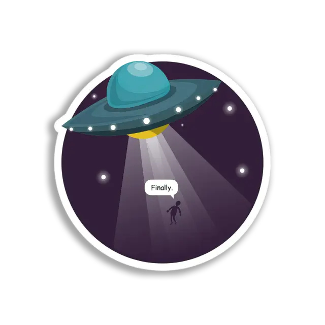 UFO Abduction Scene Sticker