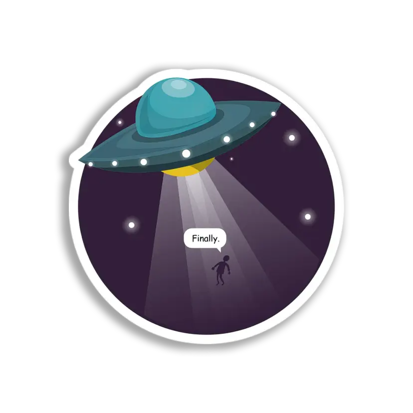UFO Abduction Scene Sticker