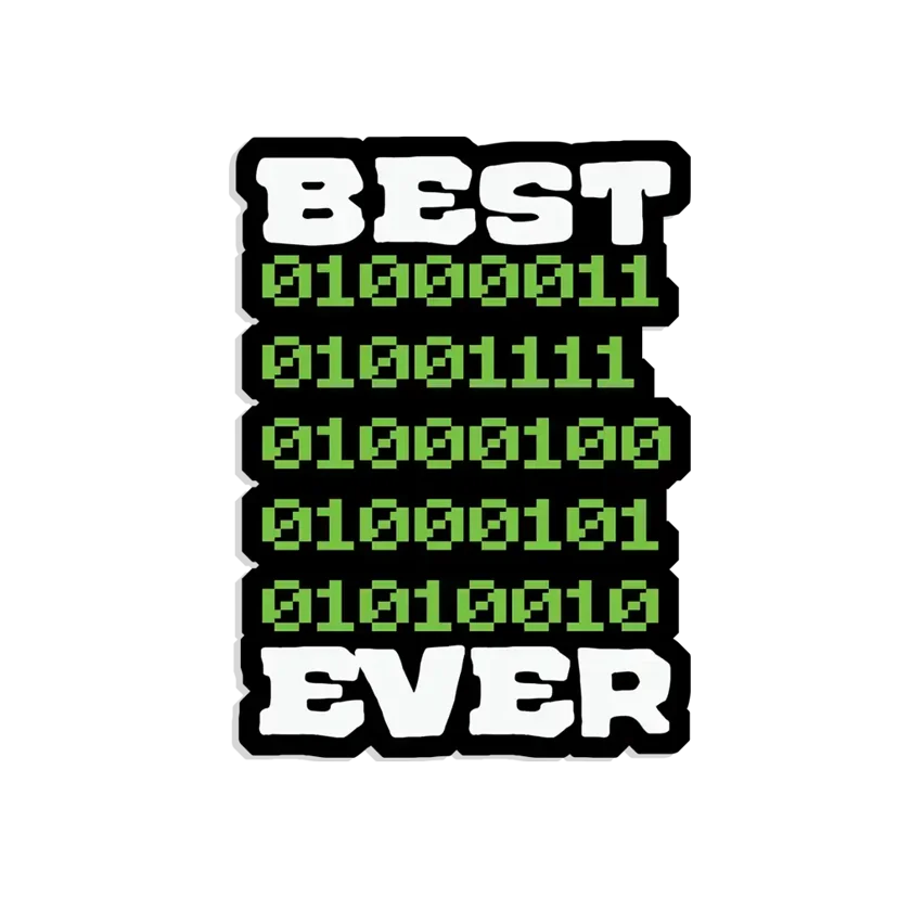Best Coder Ever Binary Sticker