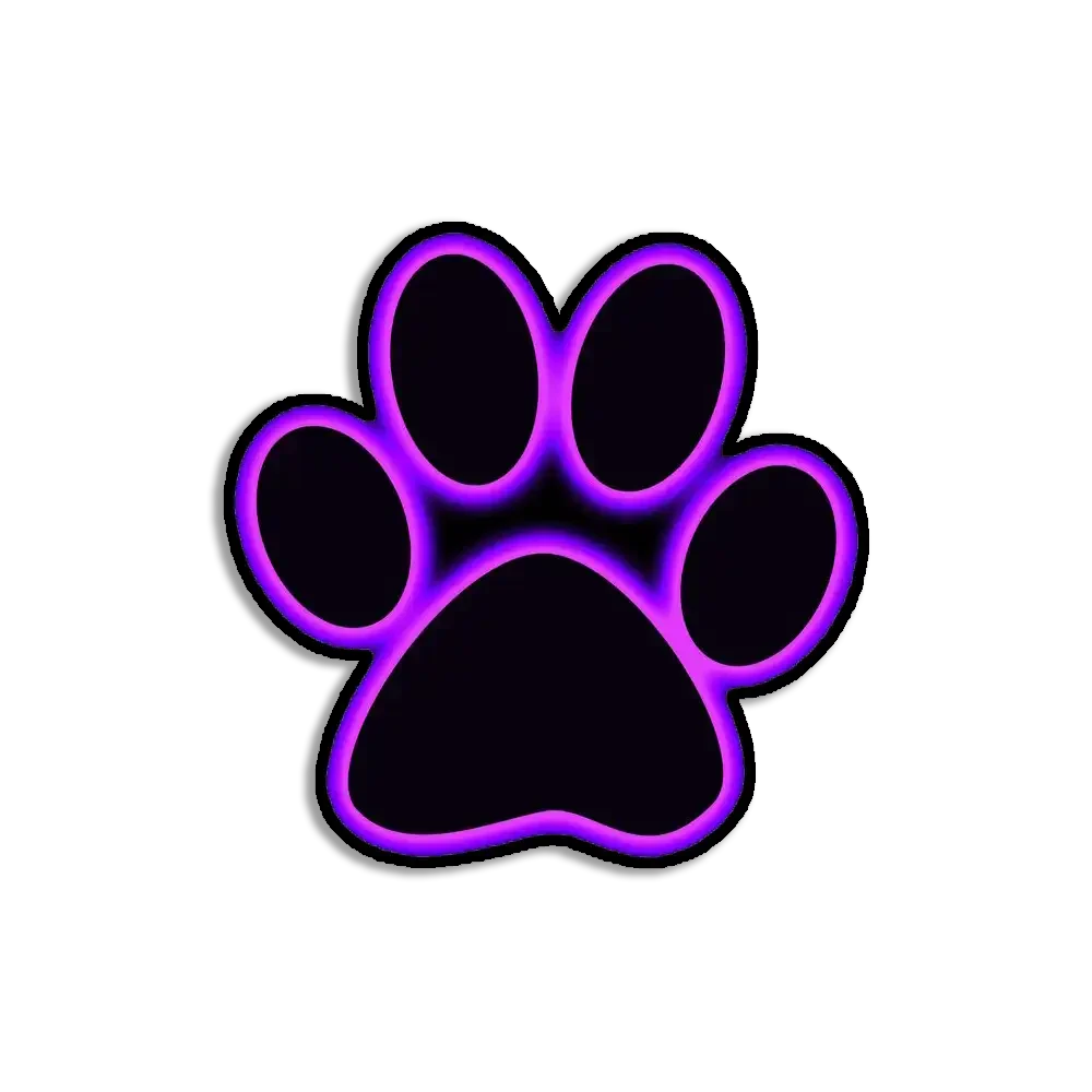 Neon Paw Sign Sticker