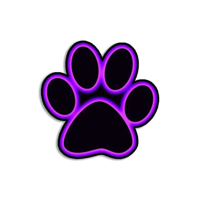 Neon Paw Sign Sticker
