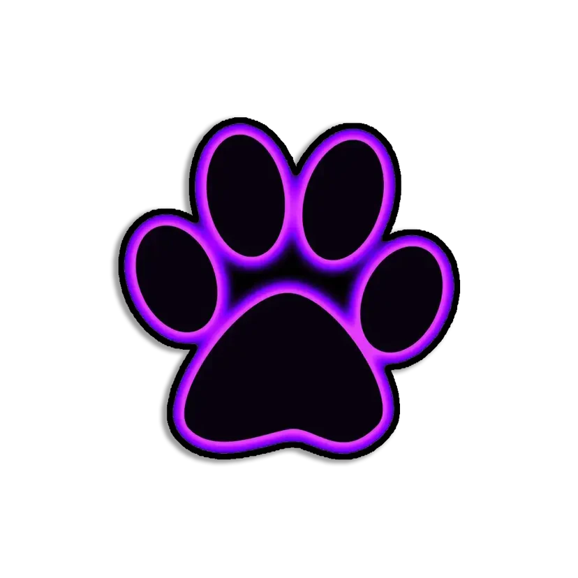 Neon Paw Sign Sticker