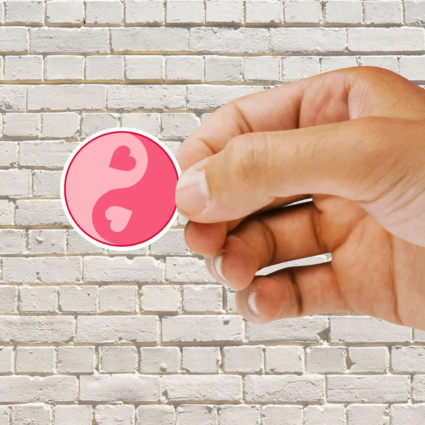 Yin-Yang Heart Sticker Sticker