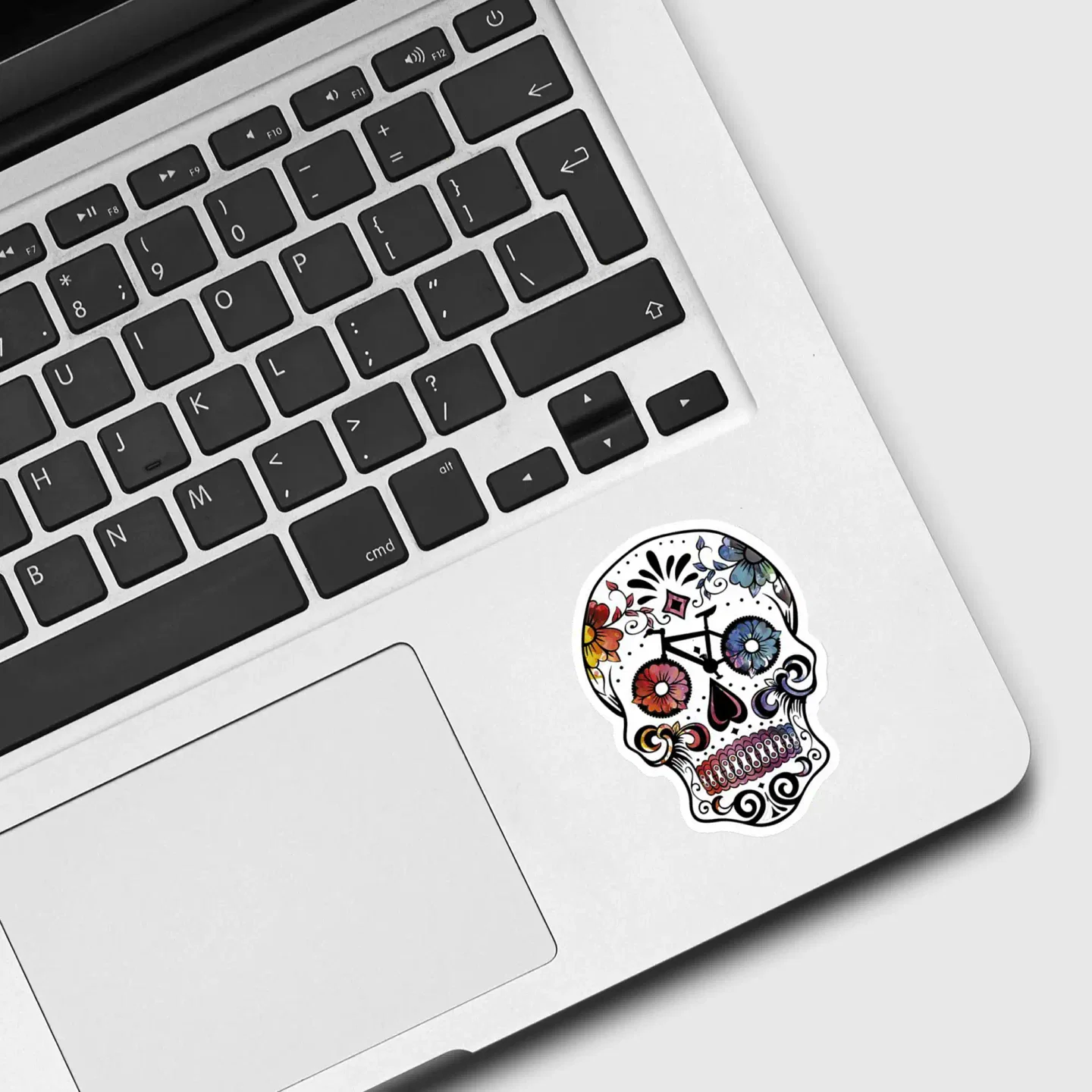 Sugar skull bikes watercolor Sticker