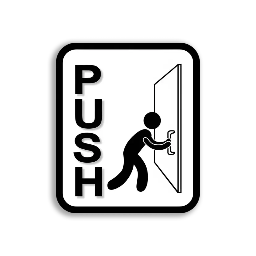Push the Door to Open It Sticker