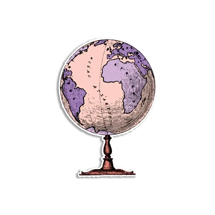 Vintage Aesthetic Globe Sticker
