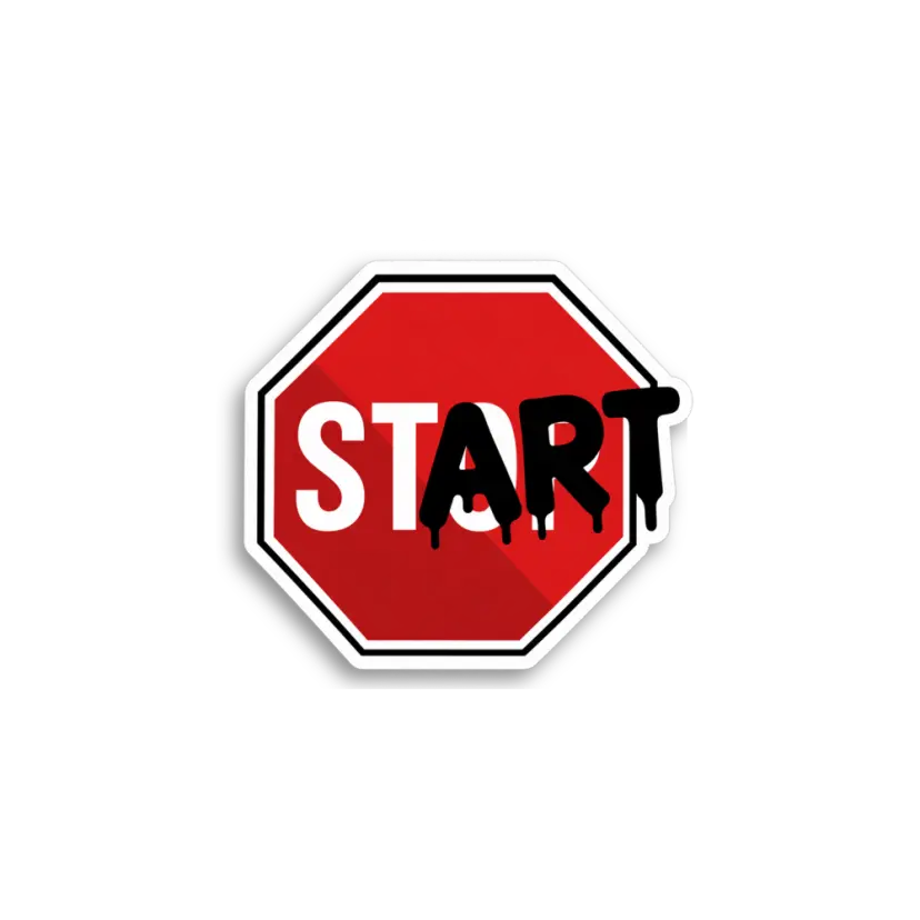 Stop Start Sign Sticker